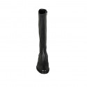 Woman's boot with zipper and wingtip decoration in black leather heel 3 - Available sizes:  34, 43
