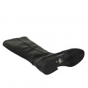 Woman's boot with zipper and wingtip decoration in black leather heel 3 - Available sizes:  34, 43