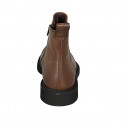 Botin para hombre con elastico y cremallera en piel de color marron - Tallas disponibles:  38