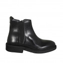 Botin para hombre con elastico y cremallera en piel negra - Tallas disponibles:  49