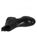 Botines en piel negra con elasticos tacon 3 - Tallas disponibles:  32