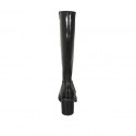 Woman's boot in black leather with squared tip and zipper heel 7 - Available sizes:  43