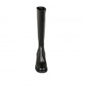 Woman's boot in black leather with squared tip and zipper heel 7 - Available sizes:  43
