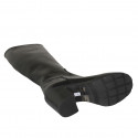 Woman's boot in black leather with squared tip and zipper heel 7 - Available sizes:  43