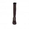 Bottes pour femmes avec elastiques et bout carré en cuir marron talon 8 - Pointures disponibles:  32, 34, 42, 43
