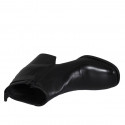 Woman's ankle boot with buckle, squared tip and zipper in black leather heel 6 - Available sizes:  32, 45