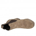 Woman's ankle boot with platform and elastic bands in taupe suede heel 9 - Available sizes:  42, 45