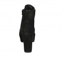 Woman's ankle boot with zipper, platform and chain in black suede heel 9 - Available sizes:  42, 45