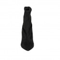Woman's pointy ankle boot in black elastic suede heel 8 - Available sizes:  45
