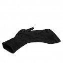 Woman's pointy ankle boot in black elastic suede heel 8 - Available sizes:  45