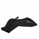 Woman's pointy ankle boot with zipper in black leather and elastic fabric 9 - Available sizes:  42, 43, 45
