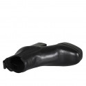 Botines para mujer con elasticos y plataforma en piel negra tacon 9 - Tallas disponibles:  42