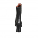 Bottines pour femmes avec fermeture éclair et accessoire en cuir noir talon 7 - Pointures disponibles:  32, 33, 43, 44