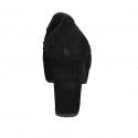 Mocassin pour femmes avec plateforme et chaîne en daim noir talon 9 - Pointures disponibles:  43