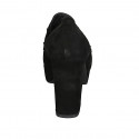 Woman's mocassin with platform and chain in black suede heel 9 - Available sizes:  43, 44
