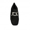 Mocasino para mujer con plataforma y cadena en gamuza negra tacon 9 - Tallas disponibles:  43