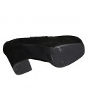 Woman's mocassin with platform and chain in black suede heel 9 - Available sizes:  43, 44