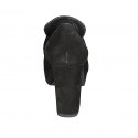 Mocasino para mujer con plataforma en gamuza negra tacon 9 - Tallas disponibles:  42, 43