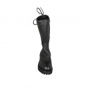 Bottes pour femmes avec lacet posterieur et fermeture éclair en cuir noir talon 5 - Pointures disponibles:  42, 43