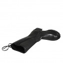 Bottes pour femmes avec lacet posterieur et fermeture éclair en cuir noir talon 5 - Pointures disponibles:  42, 43