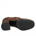 Woman's mocassin with accessory in brown suede heel 6 - Available sizes:  32, 33, 43, 44, 45