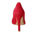 ﻿Women's pointy pump shoe in red suede heel 9 - Available sizes:  31, 33, 34, 42, 43