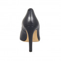 ﻿Escarpin à bout pointu pour femmes en cuir bleu foncé talon 9 - Pointures disponibles:  34, 46