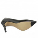 Women's pump shoe in black printed leather heel 9 - Available sizes:  31