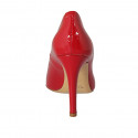 ﻿Zapato de salon para mujer en charol rojo tacon 9 - Tallas disponibles:  32