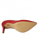 ﻿Zapato de salon para mujer en charol rojo tacon 9 - Tallas disponibles:  32