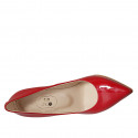 ﻿Zapato de salon para mujer en charol rojo tacon 9 - Tallas disponibles:  32