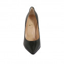 ﻿Zapato de salón puntiagudo en charol negro tacon 9 - Tallas disponibles:  32, 34, 44, 46