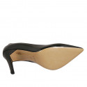 ﻿Escarpin à bout pointu pour femmes en cuir verni noir talon 9 - Pointures disponibles:  32