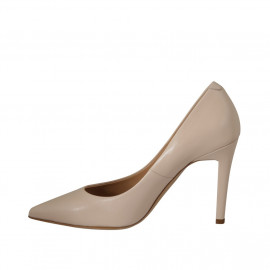 ﻿Woman's pump in nude leather heel 9 - Available sizes:  42, 43 2