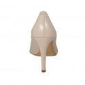 ﻿Zapato de salon puntiagudo en piel color desnudo tacon 9 - Tallas disponibles:  31, 42, 43, 45, 46