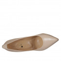 ﻿Escarpin pour femmes en cuir nue talon 9 - Pointures disponibles:  31, 42, 43