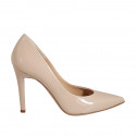 ﻿Woman's pump in nude patent leather heel 9 - Available sizes:  42