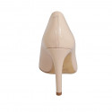 Zapato de salon en charol color desnudo tacon 9 - Tallas disponibles:  42