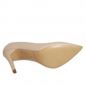 ﻿Escarpin de femmes en cuir verni nue talon 9 - Pointures disponibles:  42