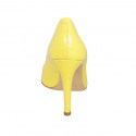 ﻿Escarpin à bout pointu pour femmes en cuir verni jaune talon 9 - Pointures disponibles:  31, 32, 34, 42, 43