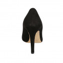 ﻿Escarpin pour femmes à bout pointu en daim noir avec talon 9 - Pointures disponibles:  42, 43