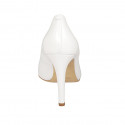 ﻿Escarpin à bout pointu pour femmes en cuir blanc talon 9 - Pointures disponibles:  42, 43, 44