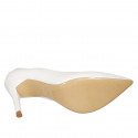 ﻿Escarpin à bout pointu pour femmes en cuir blanc talon 9 - Pointures disponibles:  34, 42, 43, 44, 45, 46