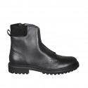 Bottines pour femmes avec fermetures éclair en cuir et daim noir talon 3 - Pointures disponibles:  43, 45, 46