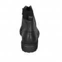 Woman's ankle boot with zippers in black leather and suede heel 3 - Available sizes:  43, 45, 46