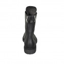 Bottines pour femmes à lacets avec fermetures éclair en cuir noir talon 3 - Pointures disponibles:  45