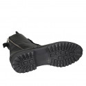 Woman's laced ankle boot with zippers in black leather heel 3 - Available sizes:  45
