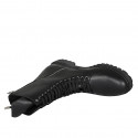 Woman's laced ankle boot with zippers in black leather heel 3 - Available sizes:  45