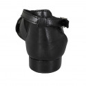 Scarpa aperta da donna con cinturino alla caviglia in pelle nera tacco 2 - Misure disponibili: 33, 34, 42