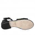 Scarpa aperta da donna con cinturino alla caviglia in pelle nera tacco 2 - Misure disponibili: 33, 34, 42